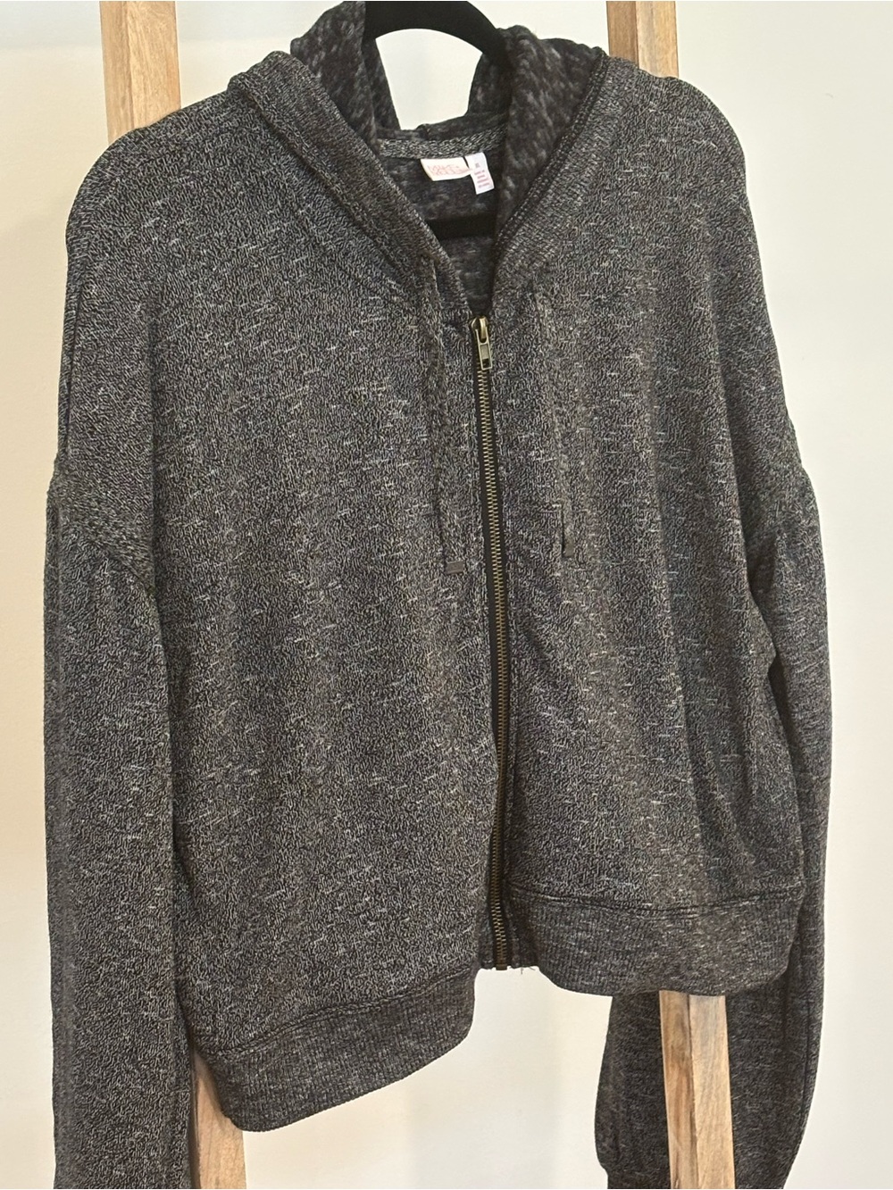 NWT Make + Model Charcoal Gray Zip Cropped Hoodie XL
